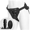 Doc Johnson Supreme Harness with Vibrating Plug Black
