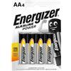 Energizer Alkaline Power Battery AA 4 pack