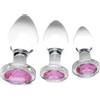 Booty Sparks Pink Gem Glass Anal Plug Set