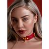 Taboom Bondage in Luxury D-Ring Collar Deluxe Red