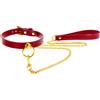 Taboom Bondage in Luxury O-Ring Collar and Chain Leash Red