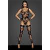 Noir Handmade F242 Tulle Body with Patterned Flock Embroidery M