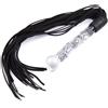 Kiotos Fancy Black Flogger with Glass Handle