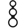 Rimba Latex Play Triple Cock Ring Black