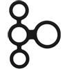 Rimba Latex Play Quatro Cock Ring and Ball Splitter Black