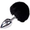Alive Metal Anal Fluffly Plug L Black