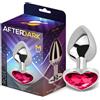 AfterDark Heart Shaped Butt Plug Silver/Rose-Coral Size M