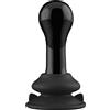 Chrystalino Globy Glass Vibrator with Suction Cup and Remote Rechargeable 10 Speed Black