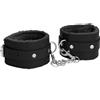Ouch! Plush Leather Hand Cuffs Black