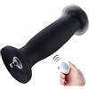 HiSmith HSA68 Vibrating Silicone Butt Plug KlicLok 7.28" Black