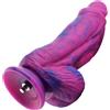 HiSmith HSA102 Huge Slightly Curved Silicone Dildo KlicLok 9.45" Pink-Purple