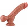 HiSmith HSA128 Dual-Density Realistic Silicone Curved Dildo KlicLok 8.86" Skin