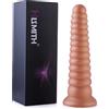 HiSmith HSD19 Silicone Tower Shape Anal Plug Dildo Suction Cup 10.2" Gold
