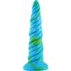 HiSmith HSD35 Awl Shape Silicone Dildo Suction Cup 10.12" Blue-Green