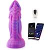 HiSmith WDA001-M Wildolo Ardoris Monster Dildo 10 Vibration Modes & Wireless App Suction Cup 8" Purple-Pink