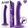 Action Bouncy Liquid Silicone Dildo Hiper Flexible 7.5" 19 cm Size L Purple