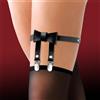 Cinderella Garter with Bow Tie Vegan Leather Black