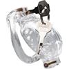 Master Series Double Lockdown Locking Customizable Chastity Cage Clear