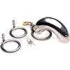 Master Series Locking Stainless Steel Chastity Cage with 3 Rings