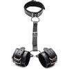 Strict Collar with Cuffs Restraint Set Black