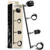 InToYou Black Shadow Detachable Rigid Spreader Bar and 4 Detachable Neoprene and Vegan Leather Cuffs Black