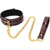 Kiotos Collar with Leash Reptile Gold/Pink