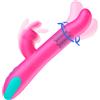 Happy Loky Pluto Rabbit Vibrator & Rotator Watchme Wireless Technology Compatible Pink