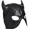 Master Series Dungeon Demon Bondage Mask with Horns Black
