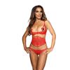 Axami Set V-9771 Bra, Garter Belt & String Red XL
