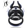 Paloqueth Dual Vibrating Soft Silicone Cock Ring with 10 Powerful Vibrations Black