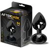 AfterDark Blackgem Metalic Butt Plug with Black Jewel Size M