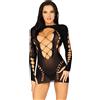 Leg Avenue Long Sleeve Cut Out Mini Dress Black