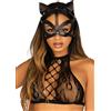 Leg Avenue Vegan Leather Studded Catmask Black