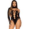 Leg Avenue Seamless Thong Back Bodysuit Black