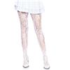 Leg Avenue Seamless Floral Lace Tights White