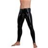 LateX Latex Leggings with Penis Sleeve Black L