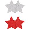 NS Novelties Pretty Pasties Glitter Stars Red Silver 2 Pairs