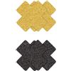 NS Novelties Pretty Pasties Glitter Cross Black Gold 2 Pairs