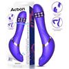 Action Rayden Detachable Rotating Beads Vibrator with Pulsation Purple