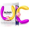 Action Two Lovers Couples Vibe 3in1 with Finger and Suction Yellow-Purple