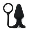 Rimba Silicone Butt Plug with Cockring Black