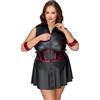 Cottelli Bondage Matte Look Mini Dress with Cuffs & Eye Mask 2718448 Black 4XL