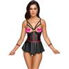 Cottelli Bondage Longline Bra & Crotchless Thong Matte Look Set 2221330 Black 80B/M