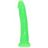 RealRock Slim Realistic Dildo with Suction Cup Glow in the Dark 20cm Green