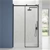 Parama Porta doccia 110cm apertura scorrevole profili nero opaco vetro 8mm trasparente h195 | Creta