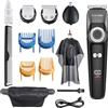 Barberboss Regolabarba, Tagliacapelli Senza Fili da Uomo, Kit di Toelettatura 3 in 1, Impermeabile, Trimmer per Barba, Capelli e Naso, QR-6051