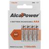 ALCAPOWER MINISTILO AAA RICARICABILE PRECARICATA 1100MAH - BLISTER 4 BATTERIE AP1100ER-C4-ALC104011