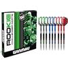 WINMAU Rookie - Set di Freccette Multiplo in Ottone, Rosso, Blu e Verde, con Alette, steli e Libretto Esclusivo per Freccette