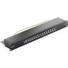 deleyCON CAT6a Patch Panel 16 Porte del Desktop 19 Pollici Montaggio Rack Assemblaggio del Server 16x RJ45 Schermato TIA568A TIA568B - Nero