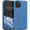 kwmobile 1x Custodia Compatibile con Apple iPhone 12 / iPhone 12 Pro - Cover Supporto Dita - Back Case per Smartphone - Protezione Gommata blu indaco